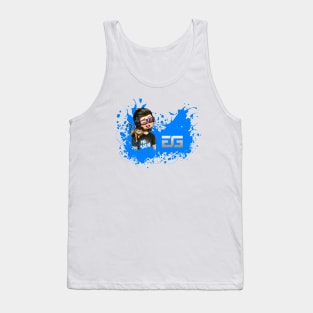 TweaK_GG & Hanzo Cat Blue Paint Splash Tank Top